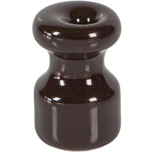 Isolator aus Keramik Ø 16mm mit messingbeschichteter Schraube Braun