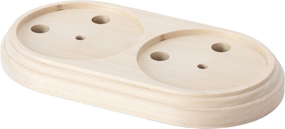 Ovaler Holzsockel doppelt 176x98mm für Ø 70 und 80mm Keramikzubehör Eiche