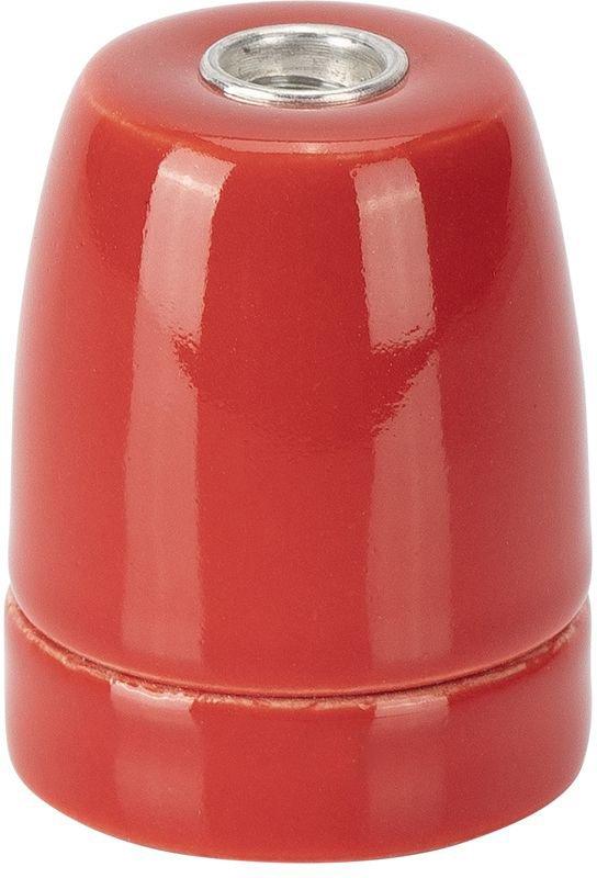 Keramik-Fassung E27 Kabelschloss mit Ringmutter Rot