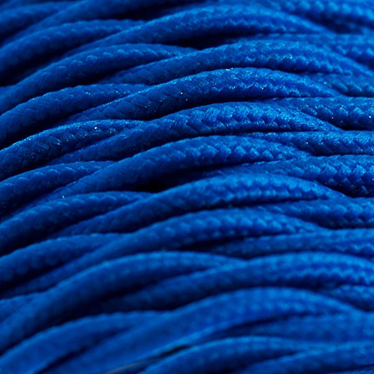 Spule 10m Kabel mit Seidengeflecht 3G0,75 FRRTX Blue CE