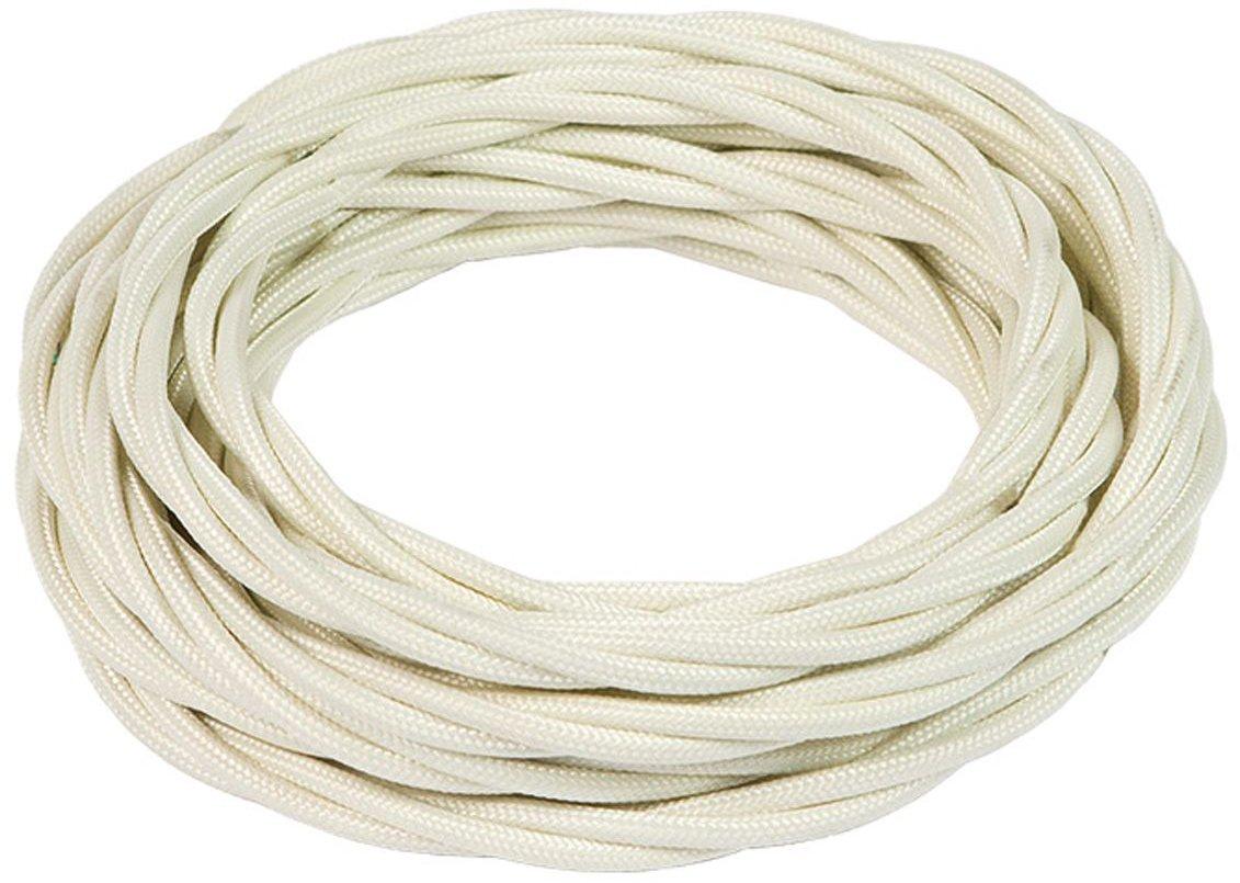 Spule 10m Kabel mit Seidengeflecht 3G0,75 FRRTX Elfenbein CE