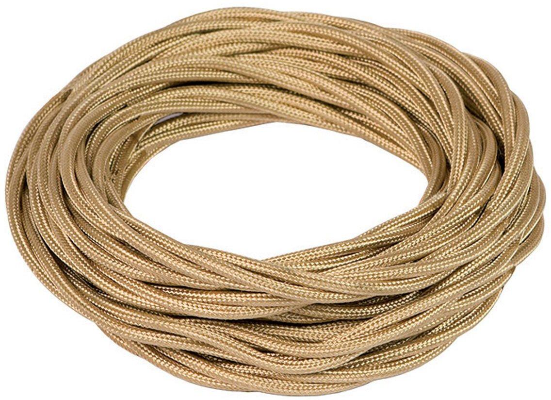 Spule 10m Kabel mit Seidengeflecht 3G0,75 FRRTX Gold CE