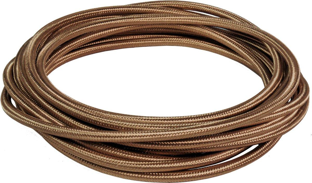 Spule 5m Seidenrundkabel 3G0,75 H05VV-F Braun CE