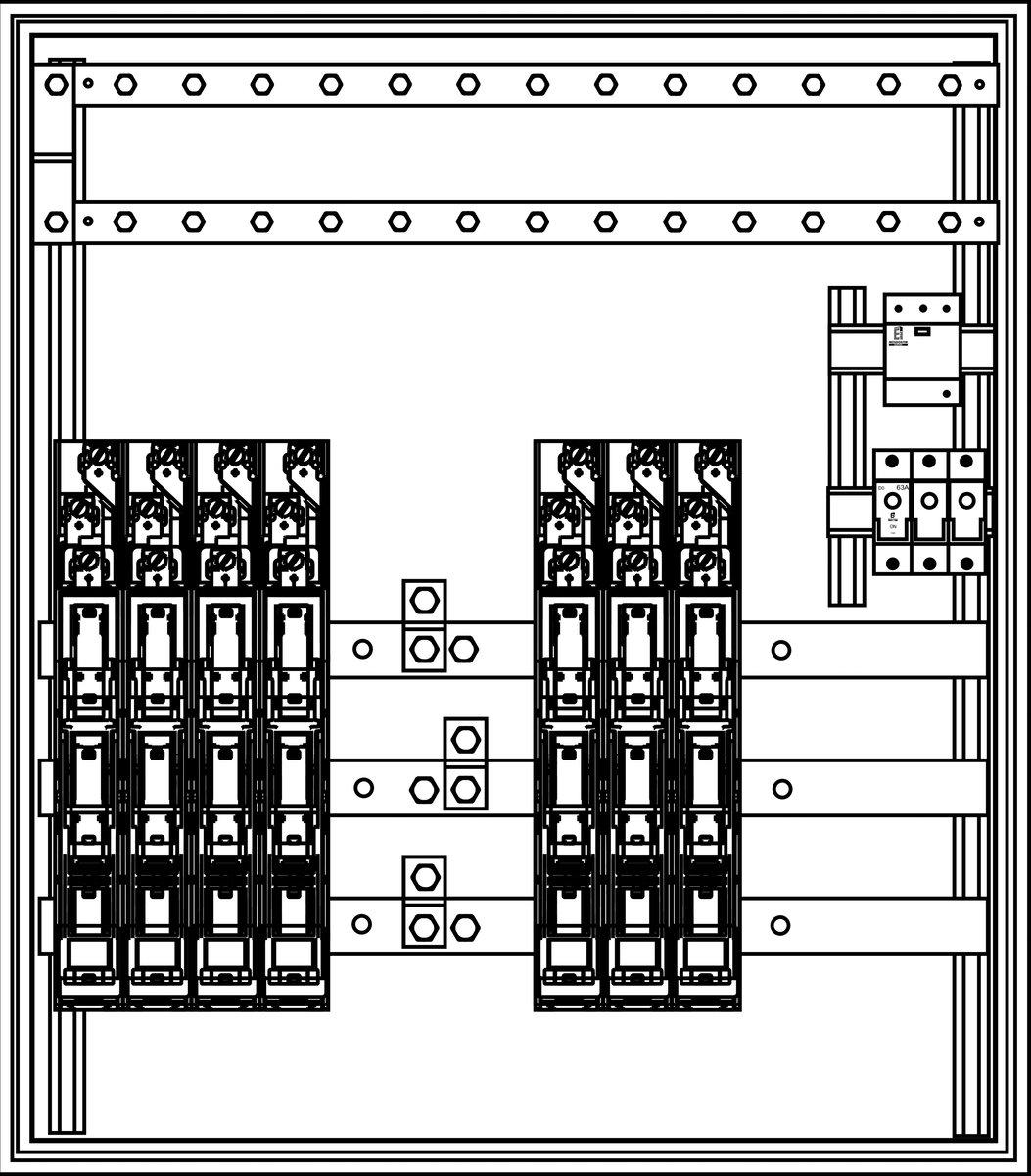 Hauptsicherungskasten HSK Cu 7x160L ÜA(3)B/C 750/850 Wiener Netze
