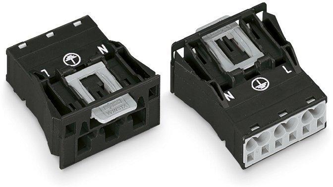 Snap-In-Stecker 3-polig Kodierung A schwarz
