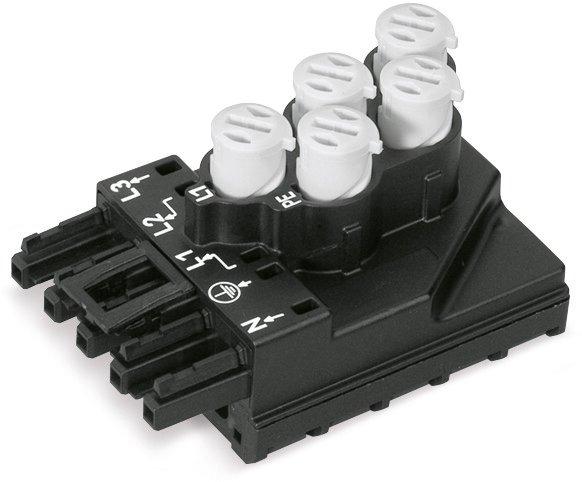 Abgriffmodul Flachleitung 5 x 2,5 mm² + 2 x 1,5 mm² 5-pol Kodierung A schwarz