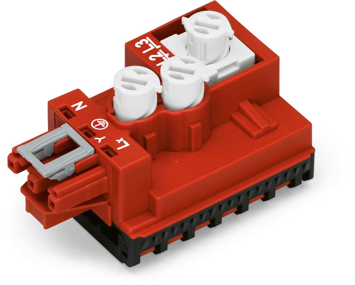 Abgriffmodul für Flachleitung 5 x 2,5 mm² + 2 x 1,5 mm² 3-polig Kodierung P rot
