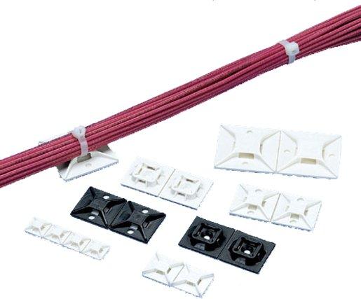 4-Weg Kabelbinderbefestigung selbstkleb. 19,1 mm weiß