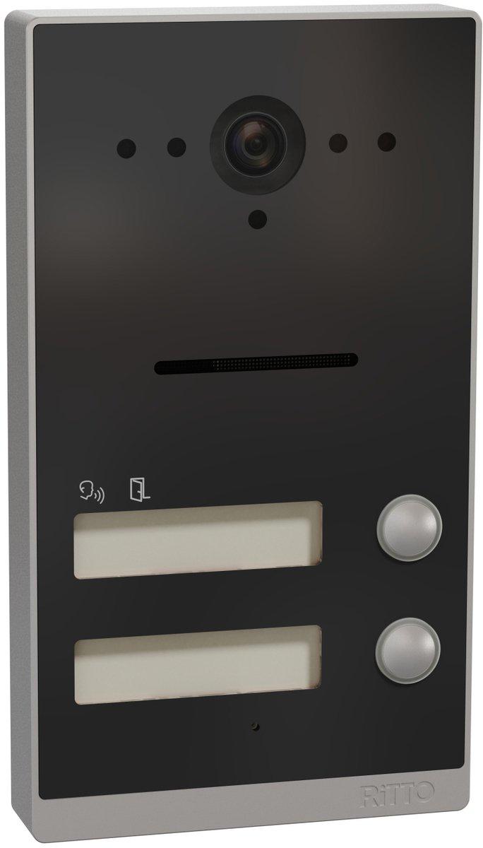 Listo Türstation Twinbus IP 2 Klingeltasten Rahmen Silber Anthrazitgrau AP