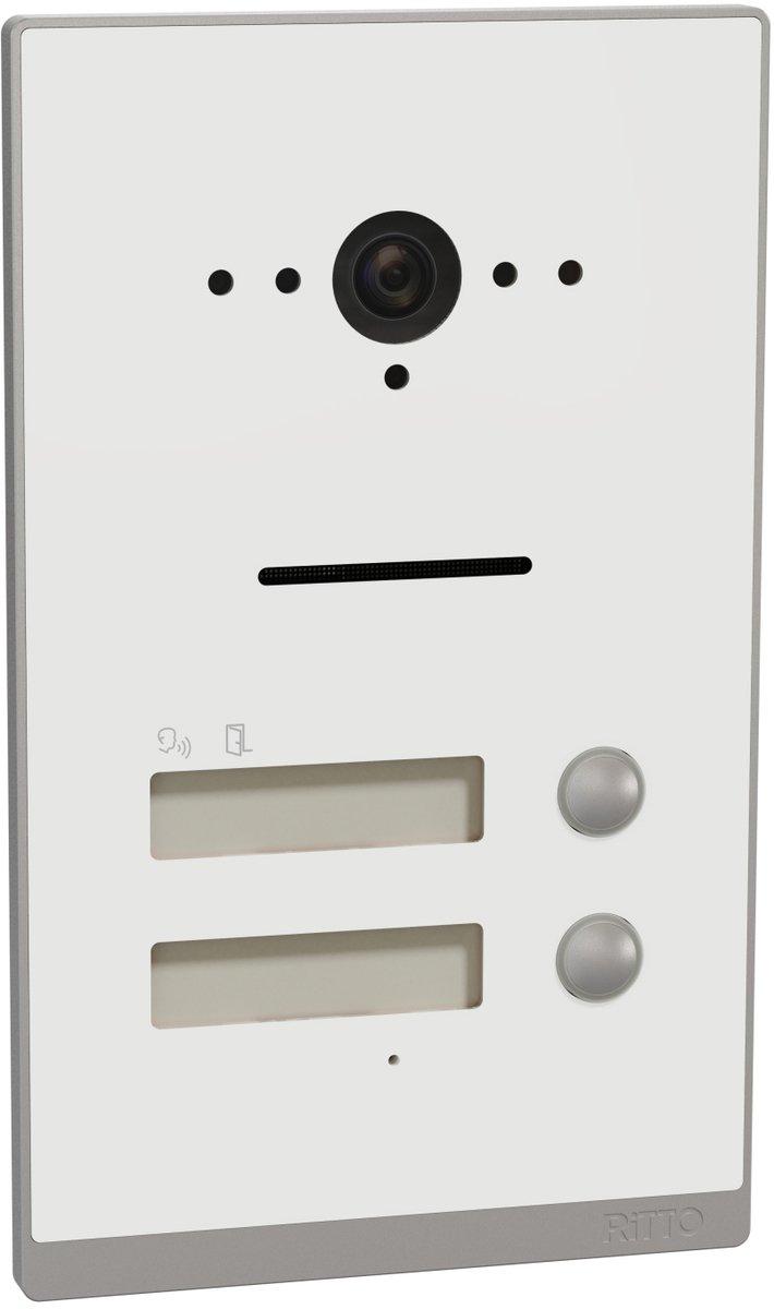 Listo Türstation Twinbus IP 2 Klingeltasten Rahmen Silber Weiß UP