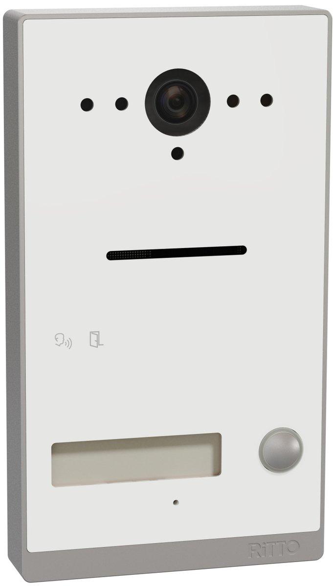 Listo Türstation Twinbus IP 1 Klingeltaste Rahmen Silber Weiß AP