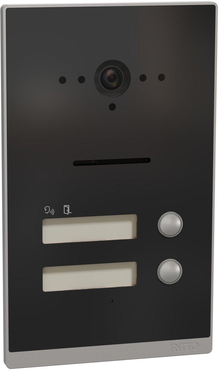 Listo Türstation Twinbus IP 2 Klingeltasten Rahmen Silber Anthrazitgrau UP