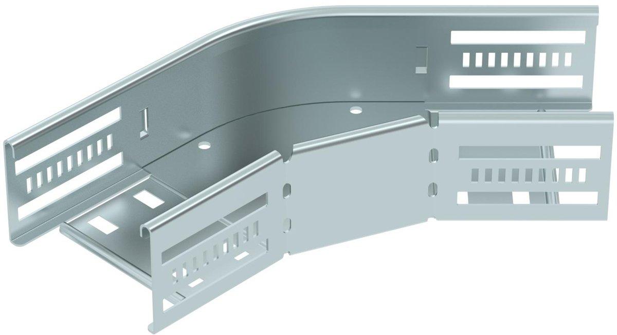 Bogen 45° für Kabelrinne horizontal 60x100 Stahl bandverzinkt