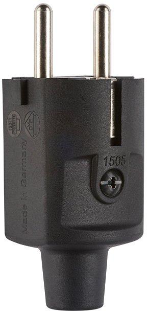 Compact Stecker SCHUKO TPE schwarz IP20 Typ 1505