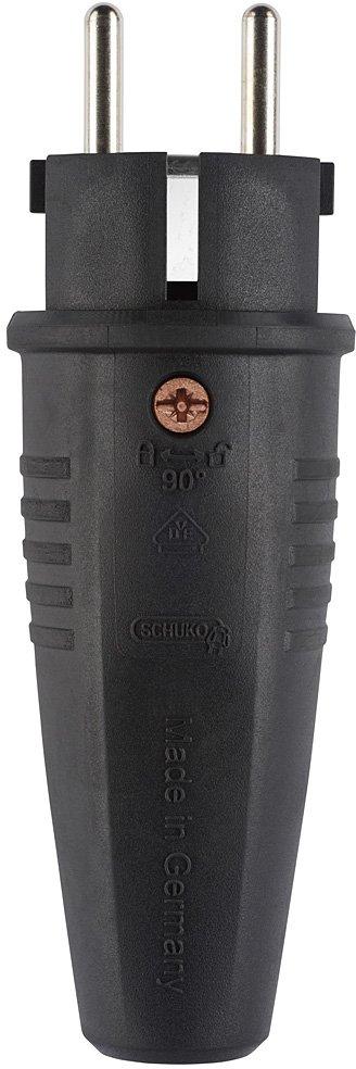 Expert Stecker SCHUKO Gummi (TPE) schwarz Schnellverschluss IP44 Typ 1509