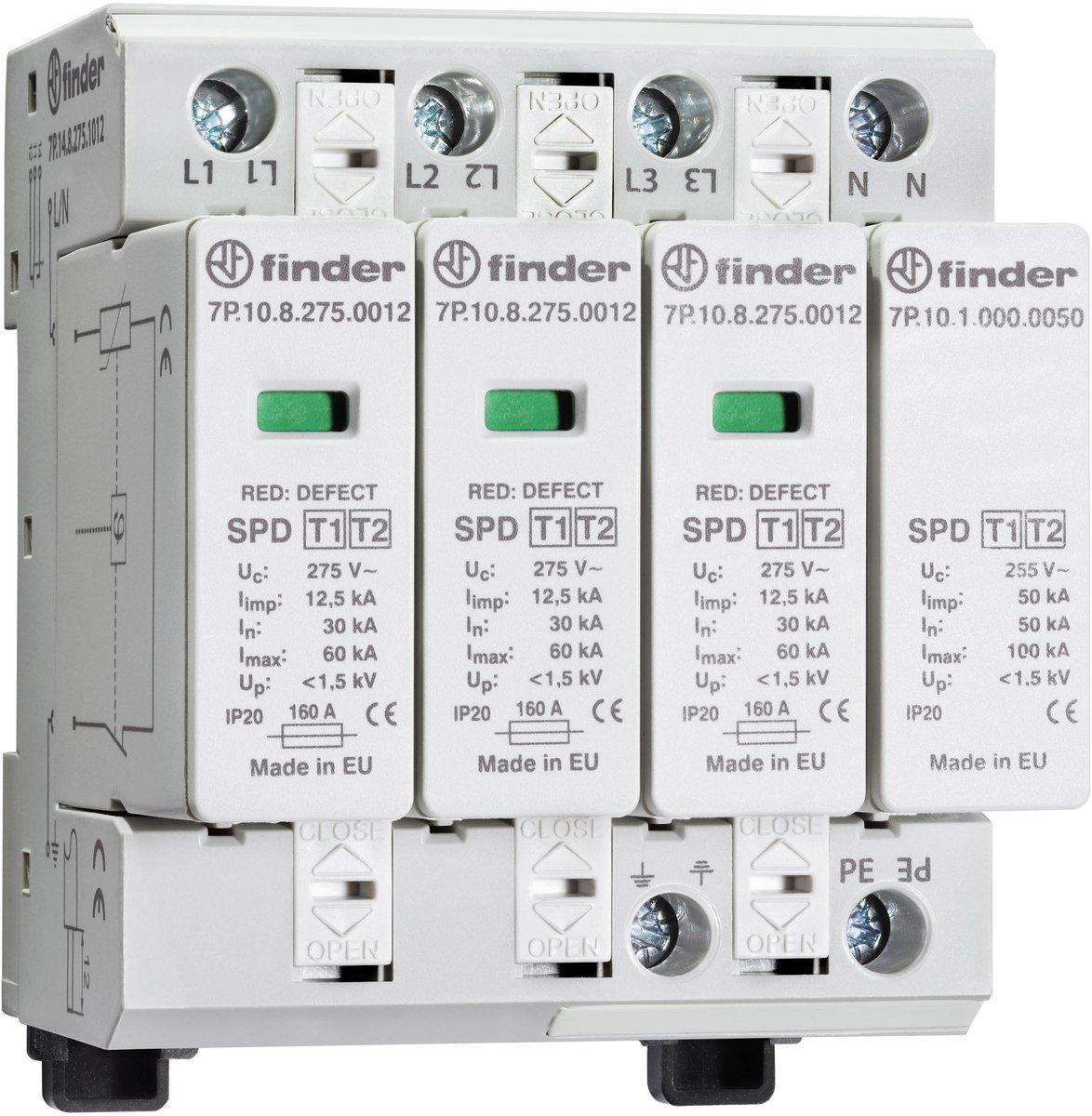 Kombiableiter T1+2 3polig+NPE mit FS