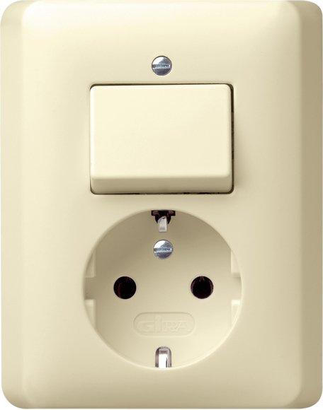 Kombi AusWe/SCHUKO Vollpl. Standard 55 Cremeweiß