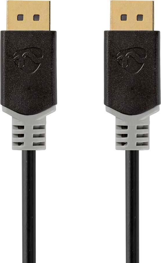 Displayport-Kabel 8K@60Hz vergoldet 2m rund anthrazit/grau