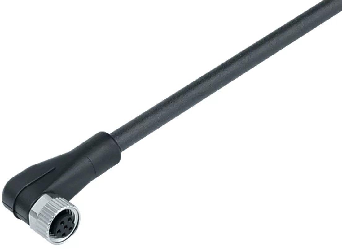 M8 Winkeldose 3-polig mit Kabel IP67 UL PUR 3 x 0,34 mm² 2 m