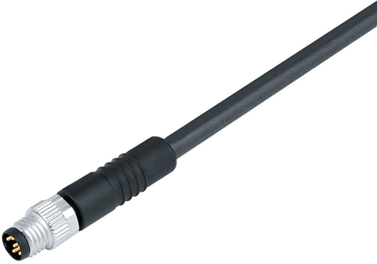 M8 Kabelstecker 3-polig mit Kabel IP67 UL PUR 3 x 0,34 mm² 5 m