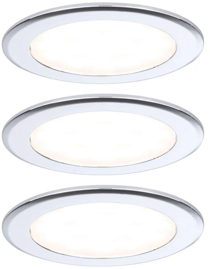 LED Möbeleinbauleuchten 3er-Set rund 65mm 3x2,5W 3x180lm 230/12V 3000K Chrom