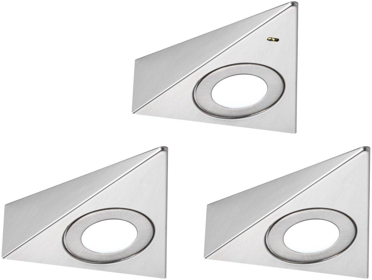 Unterbauleuchte Set Trias LED PIR 3x2,7W 4000K 12V Eisen gebürstet 185lm 4000K