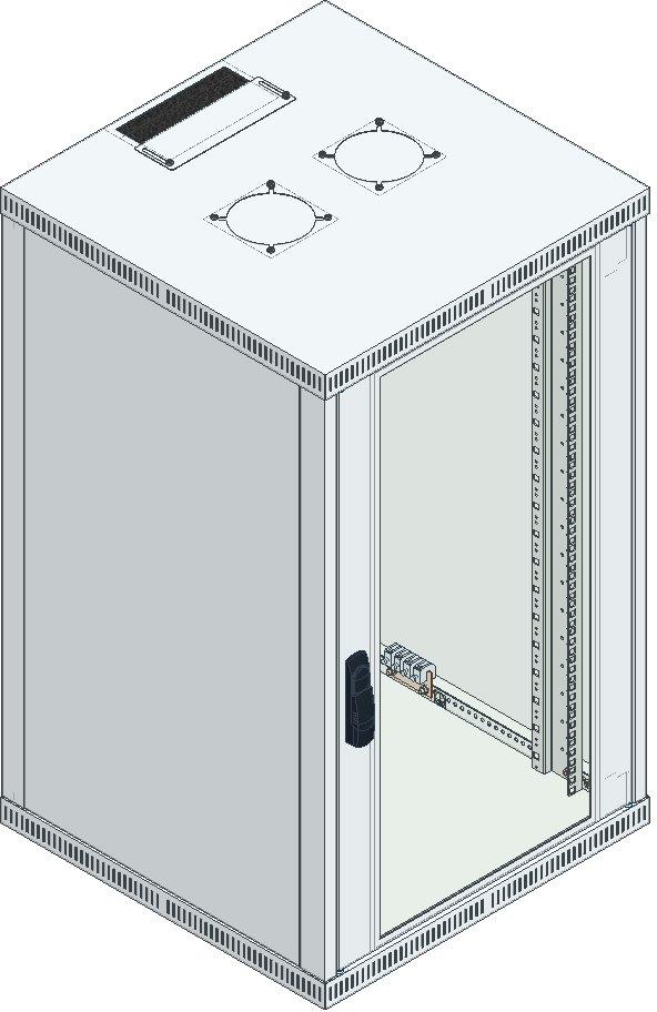 Büro-Wandgehäuse 19" 21HE 600x1016x600mm RAL 7035
