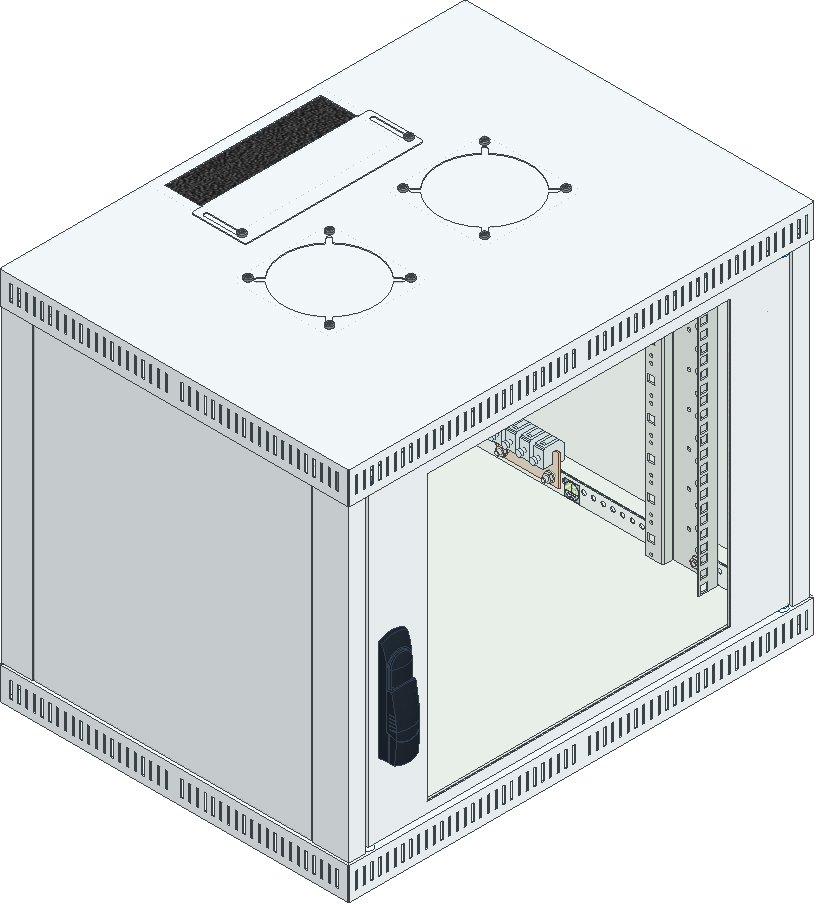 Büro-Wandgehäuse 19" 9HE 600x483x450mm RAL 7035