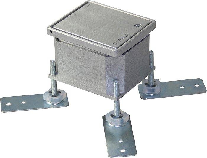 Bodensteckdose Klappdeckel geschl. IP65 Alu natur 1xSchuko
