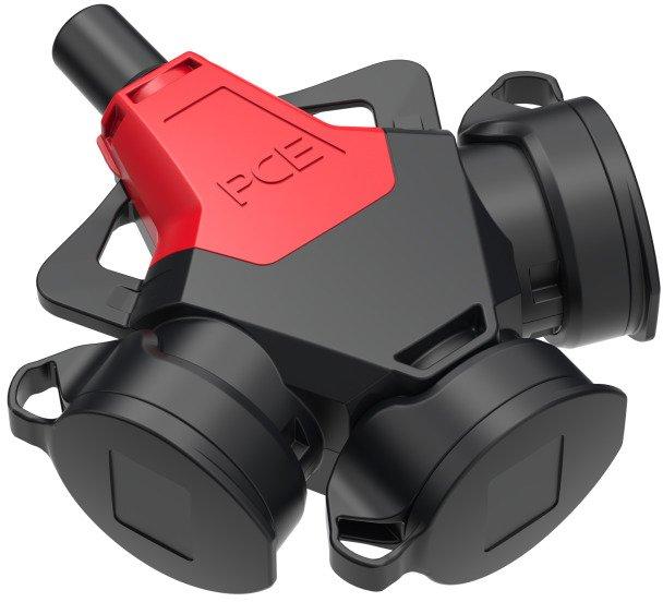 3-Wegekupplung Taurus2 Gummi mit Deckelband nat IP54 rot