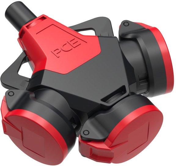3-Wegekupplung Taurus2 Vollgummi mit Klappdeckel nat IP54 rot