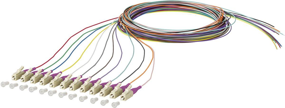OpDAT Pigtail LC-PC, OM4, 12 Farben