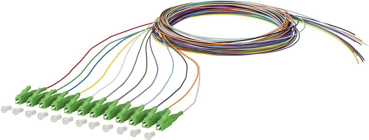 OpDAT Pigtail LC APC, OS2, 12 Farben