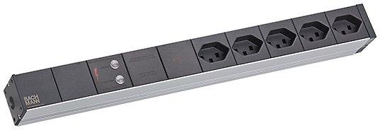 19 Zoll 1HE 5xCH T23 90 Grad schwarz Gerätevollschutz Zuleitung 3,0m CH T23
