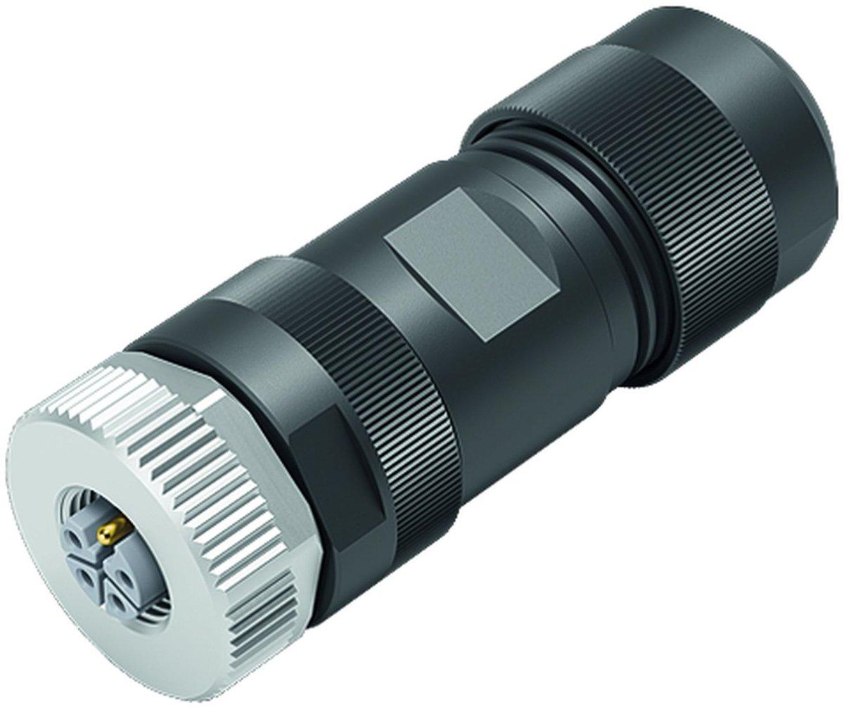 M12-L Kabeldose 4-polig (4+FE) 8,0 - 13,0 mm ungeschirmt Schraub IP67 UL M12x1,0