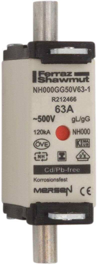 NH-Sicherung gG Gr.000 500VAC/250VDC 35A mit spannungsfreien Grifflaschen