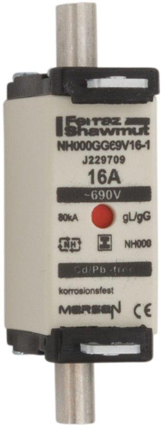 NH-Sicherung gG Gr.000 690VAC/250VDC 50A mit spannungsfreien Grifflaschen