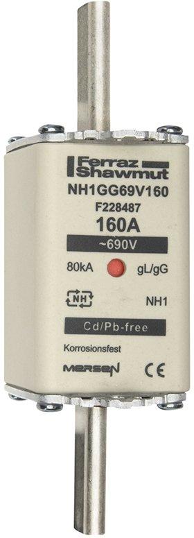 NH-Sicherung gG Gr.1 690VAC/400VDC 224A mit spannungsführenden Grifflaschen