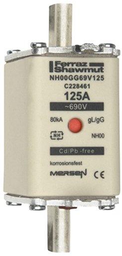 NH-Sicherung gG Gr.00 690VAC/250VDC 40A mit spannungsführenden Grifflaschen