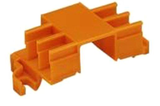 Befestigungsadapter für 6 Steckplätze zur Montage auf TS 35 orange