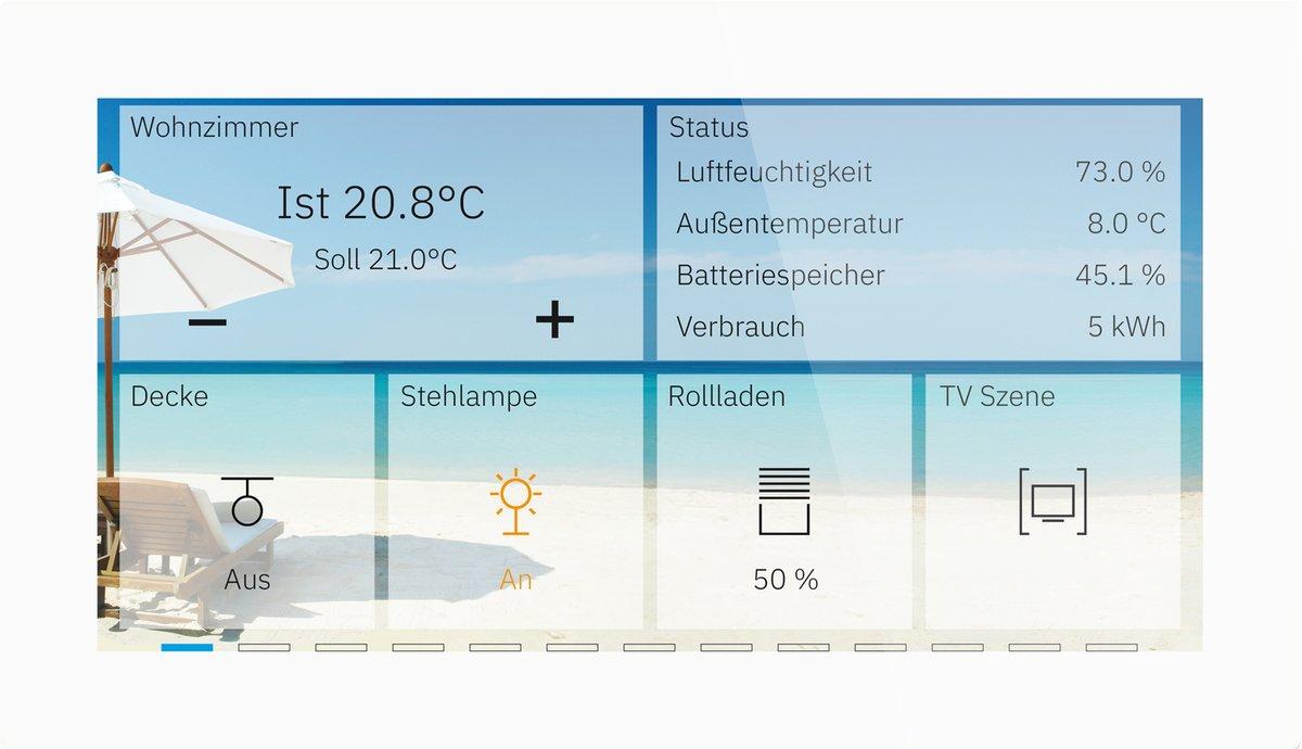 KNX Glas Touch Smart 6 Zoll KNX Data Secure Weiß