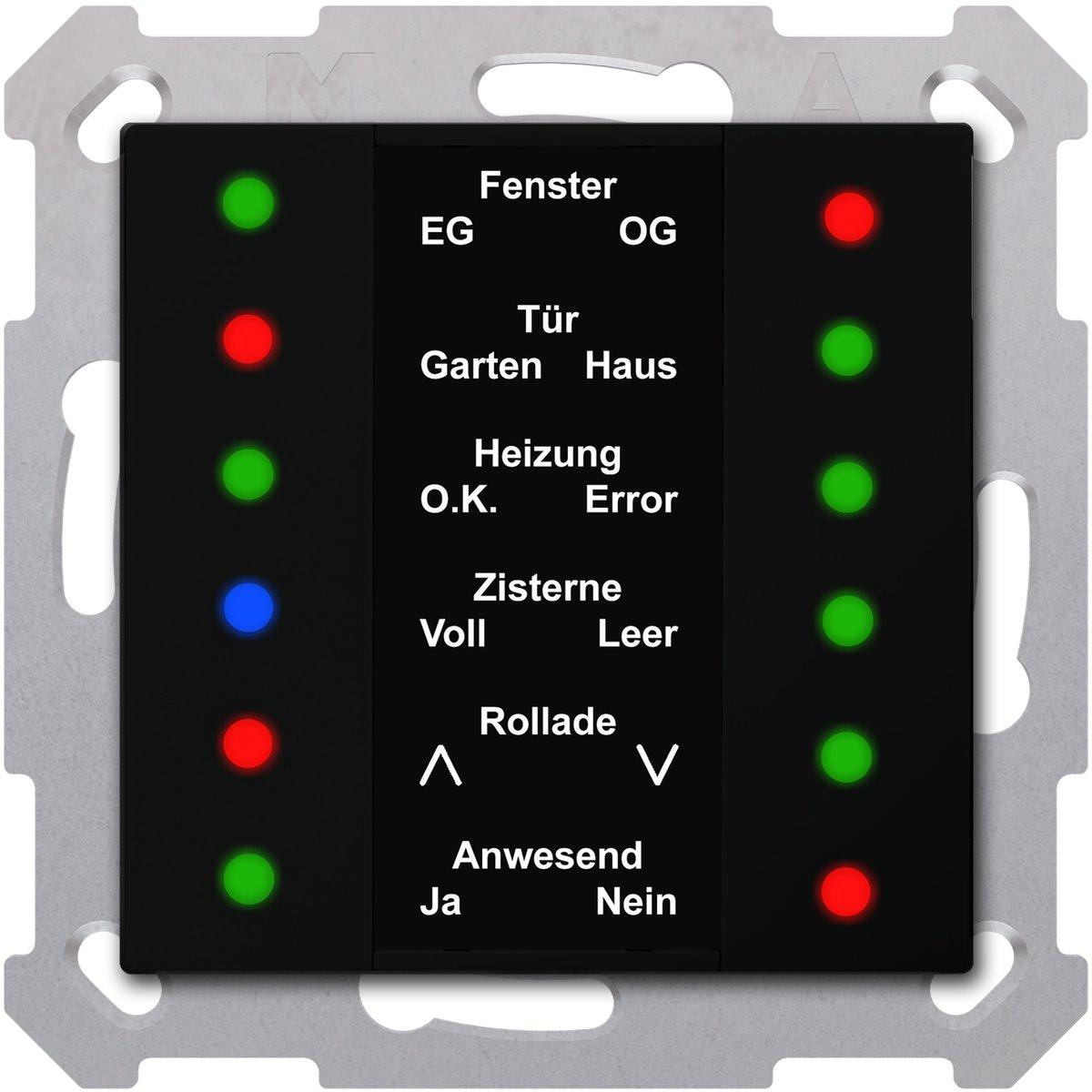 KNX LED Anzeige 55 Schwarz matt