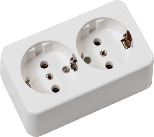 SCHUKO-Steckdose 2-fach AP