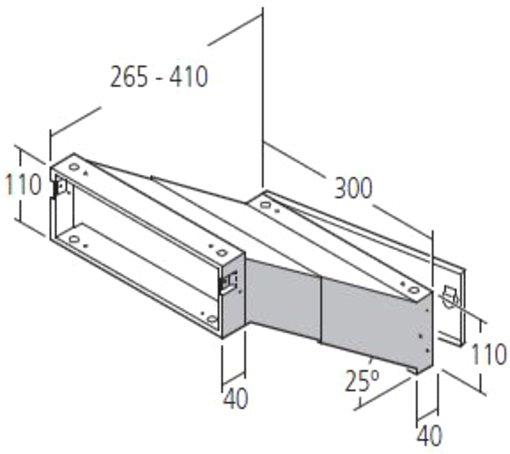 Durchwurfkasten mit variabler Tiefe 265-410 mm Entnahmetür RAL9007