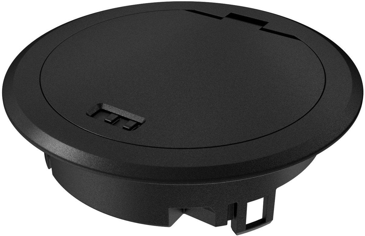 Klappdeckel mit Rastschieber 140 mm Zn P tiefschwarz 9005