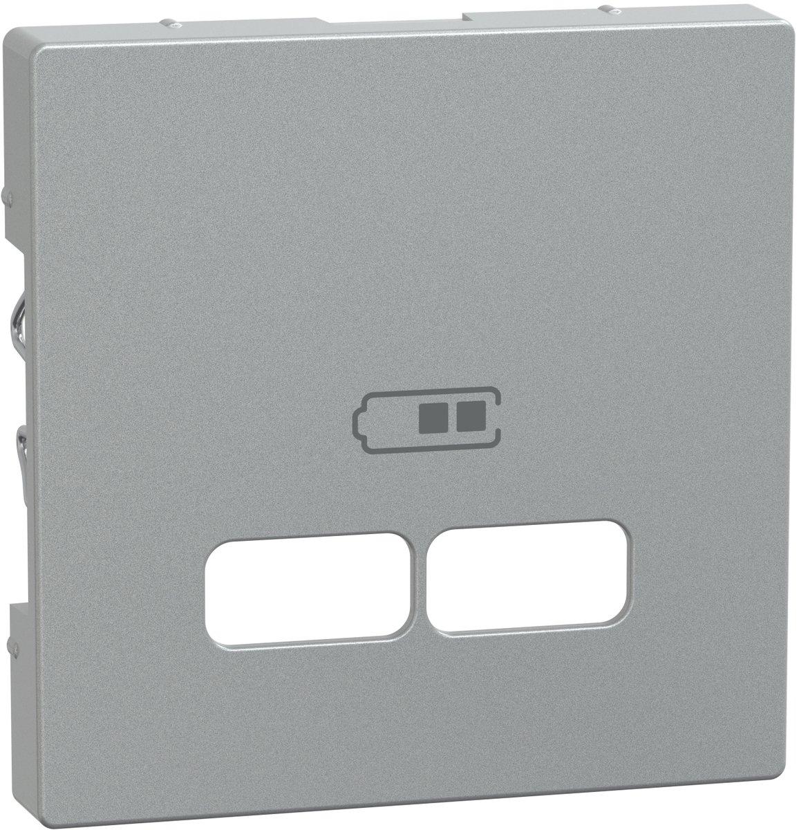 Zentralplatte für USB Ladestation-Einsatz aluminium System M