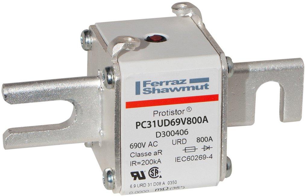 Sicherung aR Gr.31 690VAC 800A DIN80 Kontaktmesser und Schlagbolzen