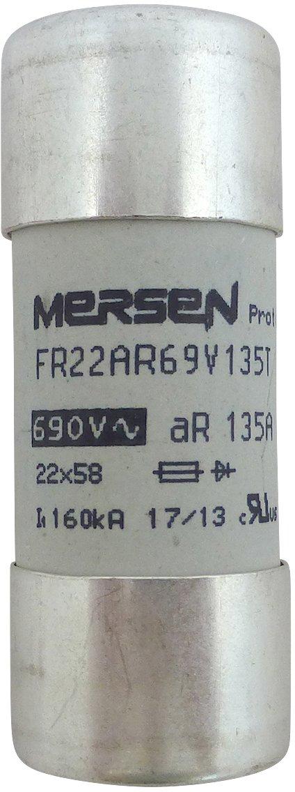 Sicherung zylindrisch aR Gr.22x58 690VAC 80A mit Schlagbolzen