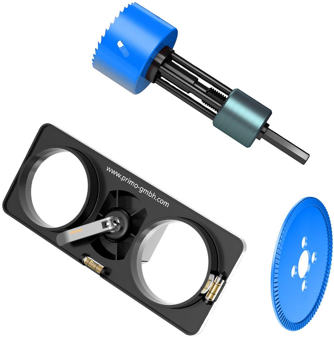 Bohr-Fixx und Bohrschablonen Set 74 mm