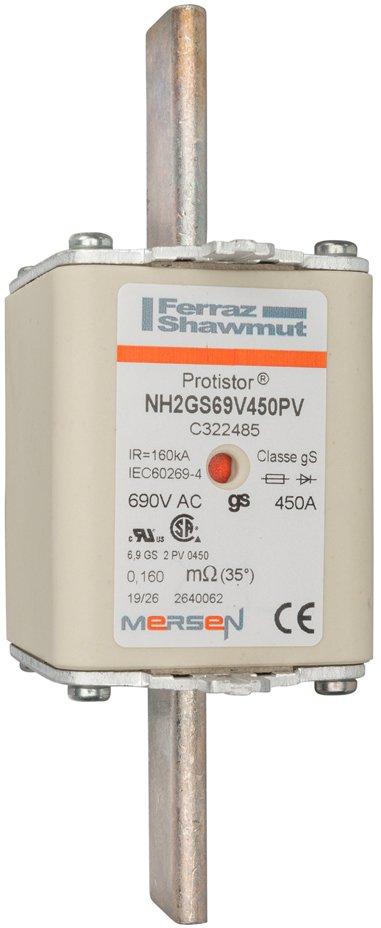 NH-Sicherung gS Gr.2 690VAC 250A m. spannungsführenden Grifflaschen DKM
